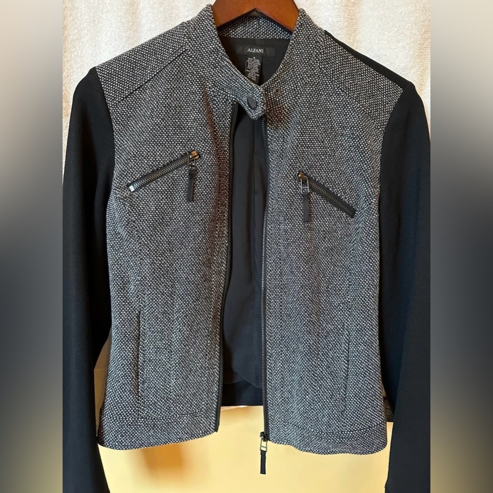 Alfani Black and Gray Textured Blazer